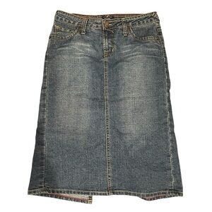VonDutch Denim Pencil Skirt with Back Slit | Size S